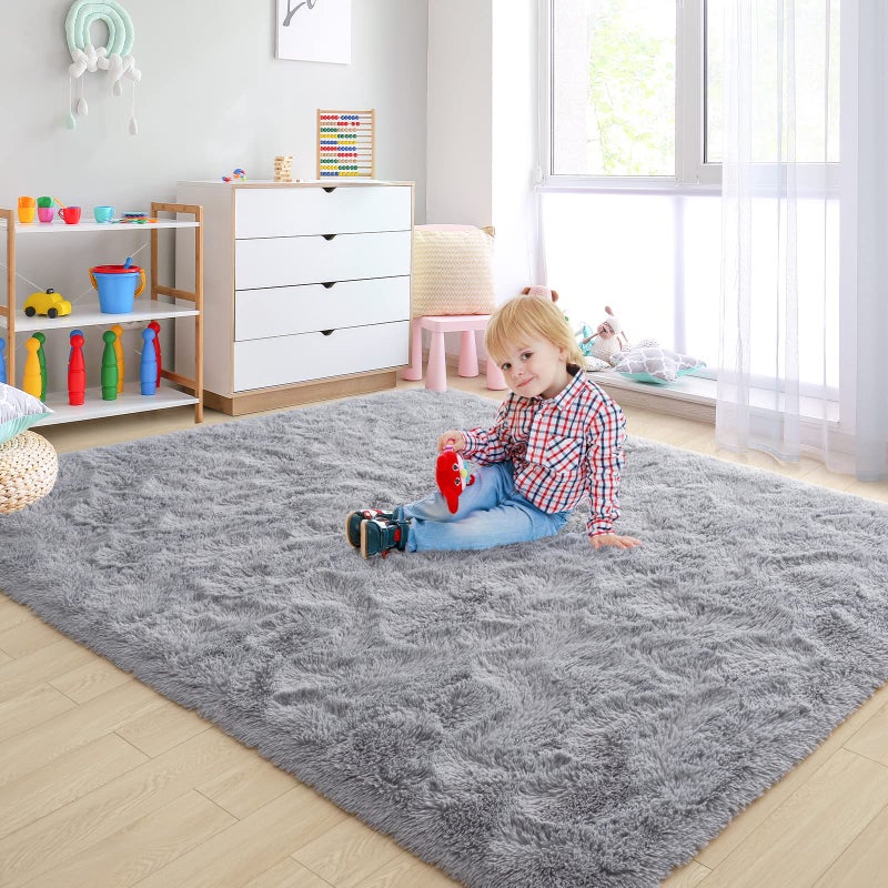 ST. BRIDGE Ultra Soft Black Rugs for Bedroom 6x9 Feet, Fluffy Shag Area Rugs for Living Room, Large Comfy Furry Rug for Boys Kids Baby Room Decor, Non Slip Nursery Rug Modern Indoor Fuzzy Floor Carpet - Image 3